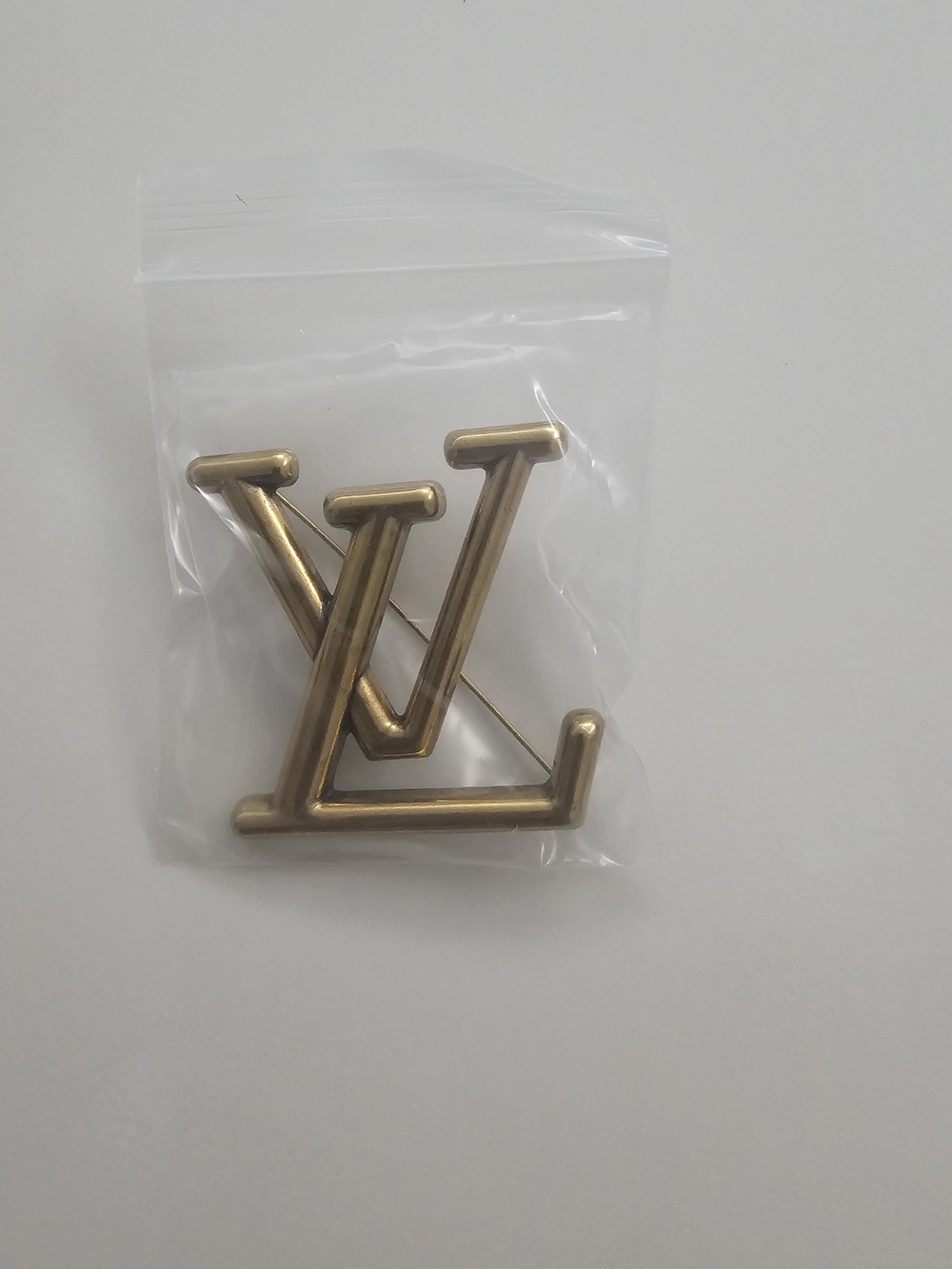 Stainless Steel GoldLV Monogram Brooch Pin - Designer-Inspired Women’s Accessory